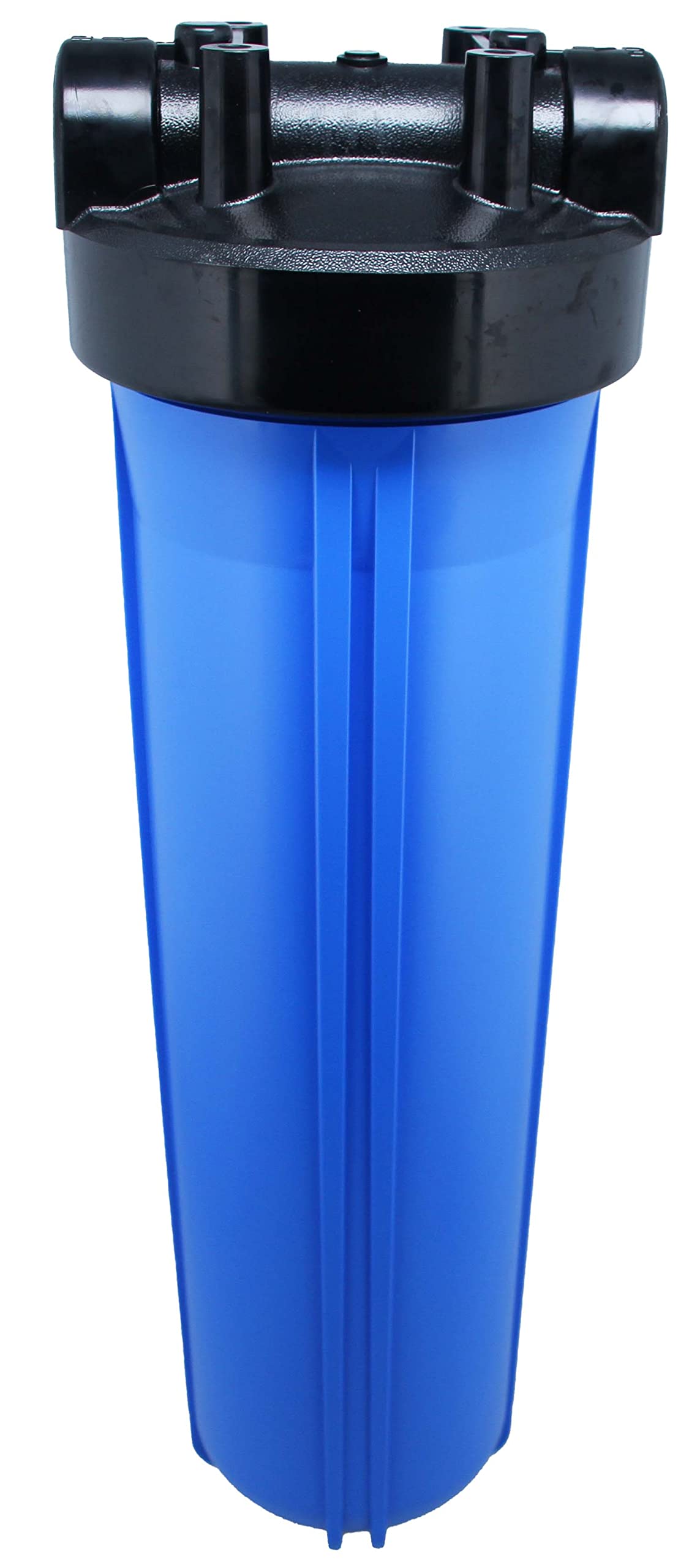 Alloggiamento filtro Neo-Pure nero/blu da 50,8 cm | coppa blu con tappo nero | Nessuna riduzione della pressione o tappo standard | Connessione NPT da 1 pollice | Alloggiamento durevole di filtrazione