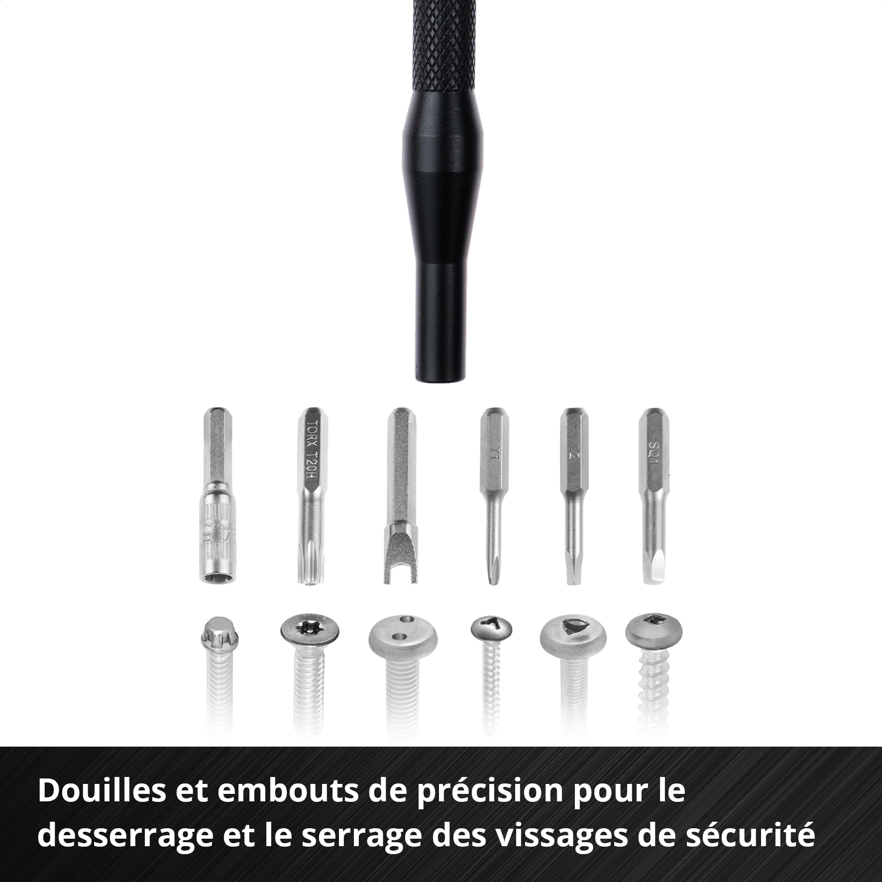 Original Einhell 84 pcs. kit de réparation de précision et électronique (embouts et douilles de précision, porte-embouts tournevis, rallonge d'arbre flexible, bracelet de mise à la terre, spudger)