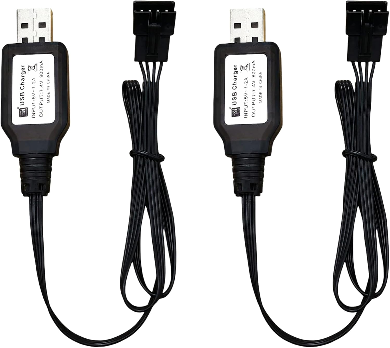 7.4V SM-4P RC Car Charger Port for Li-Ion Battery | Fast Charging & Overcharge Protection | Compatible with Remote Control Toys Battery, Universal Charger for 7.4V LiPo/Li-Ion Batteries (2Pack)