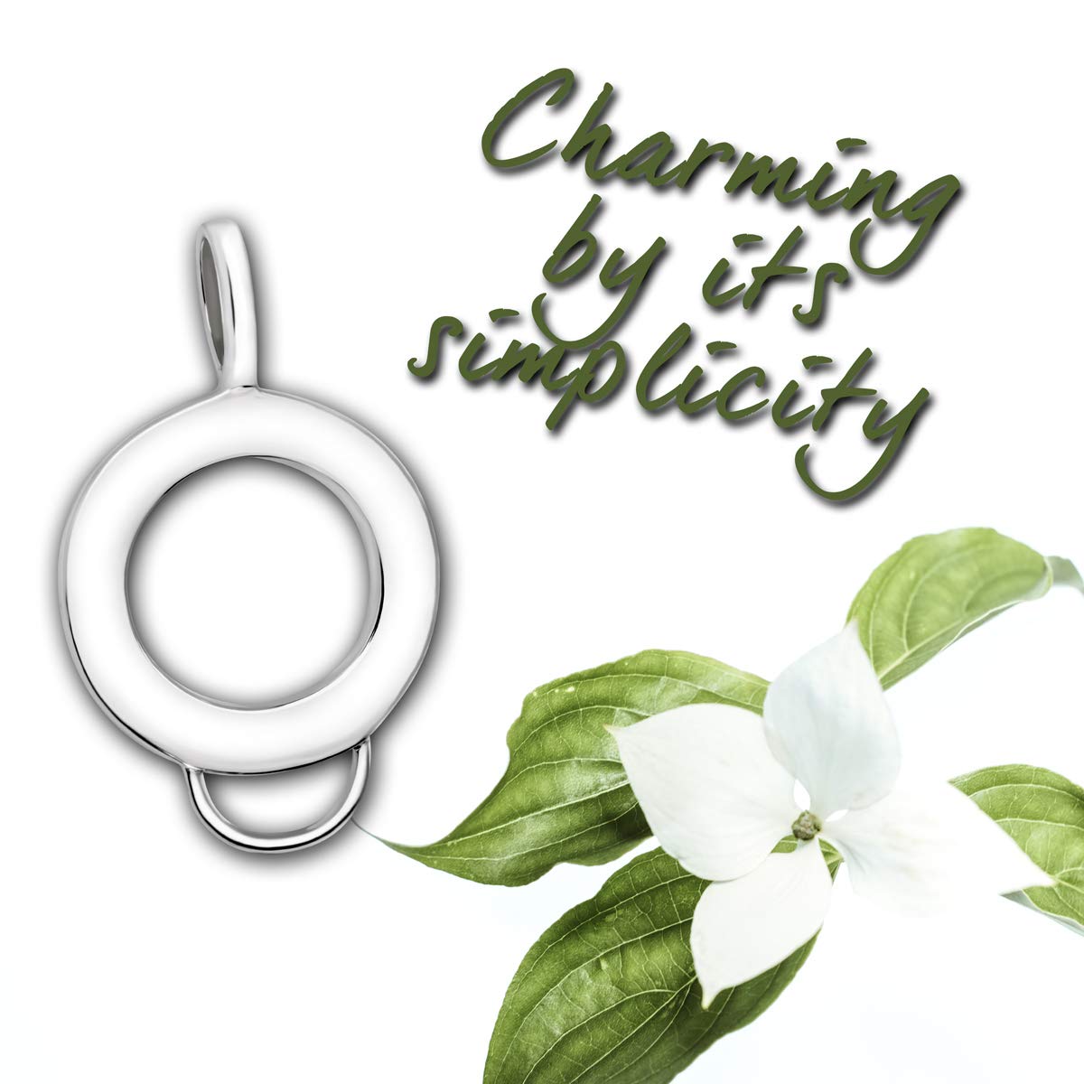 Quiges 925 Silber Charm Anhänger Charmträger mit Karabinerverschluss für Armbänder