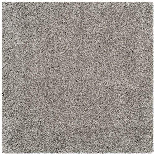 Image of Imra carpet 8 feet x 8 feet for Living Room Handwoven Fluffy Shag Thickness (240 X 240 cm) Color Silver