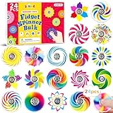 SCIONE 24er Pack Fidget Spinner für Mitgebsel Kindergeburtstag – Mini Bunte Hand Spinner für Kinder, Regenbogen Sensorisches Fidget Spielzeug als Geburtstagsgeschenke, Klassenbelohnungen (4cm)