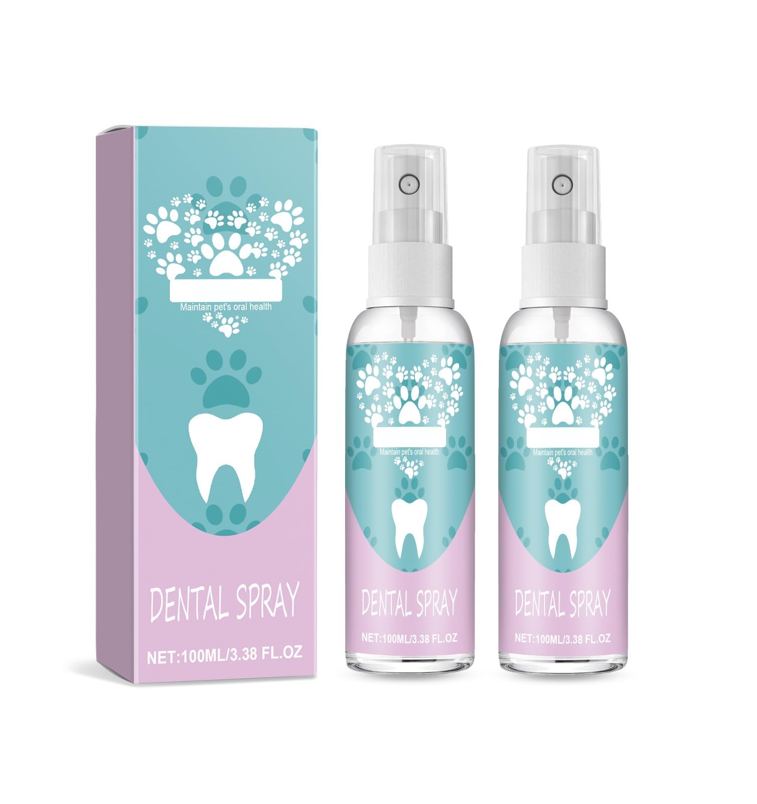 Pet Oral Tartar Remover Spray for Dogs,Easy to Use Pet Teeth Cleaning Solution,Pet Dental Tartar Remover with Gentle Oil Formula,Promote Pets Healthy Gums Freshen Breath 2PC