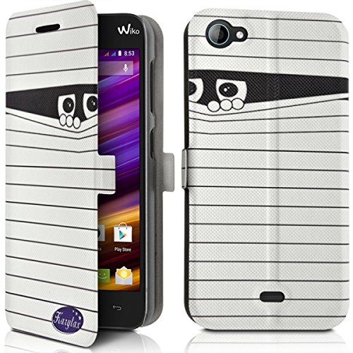 Seluxion - Etui Coque à Rabat et Porte Carte Motif SC04 pour Wiko Jimmy + Film de Protection