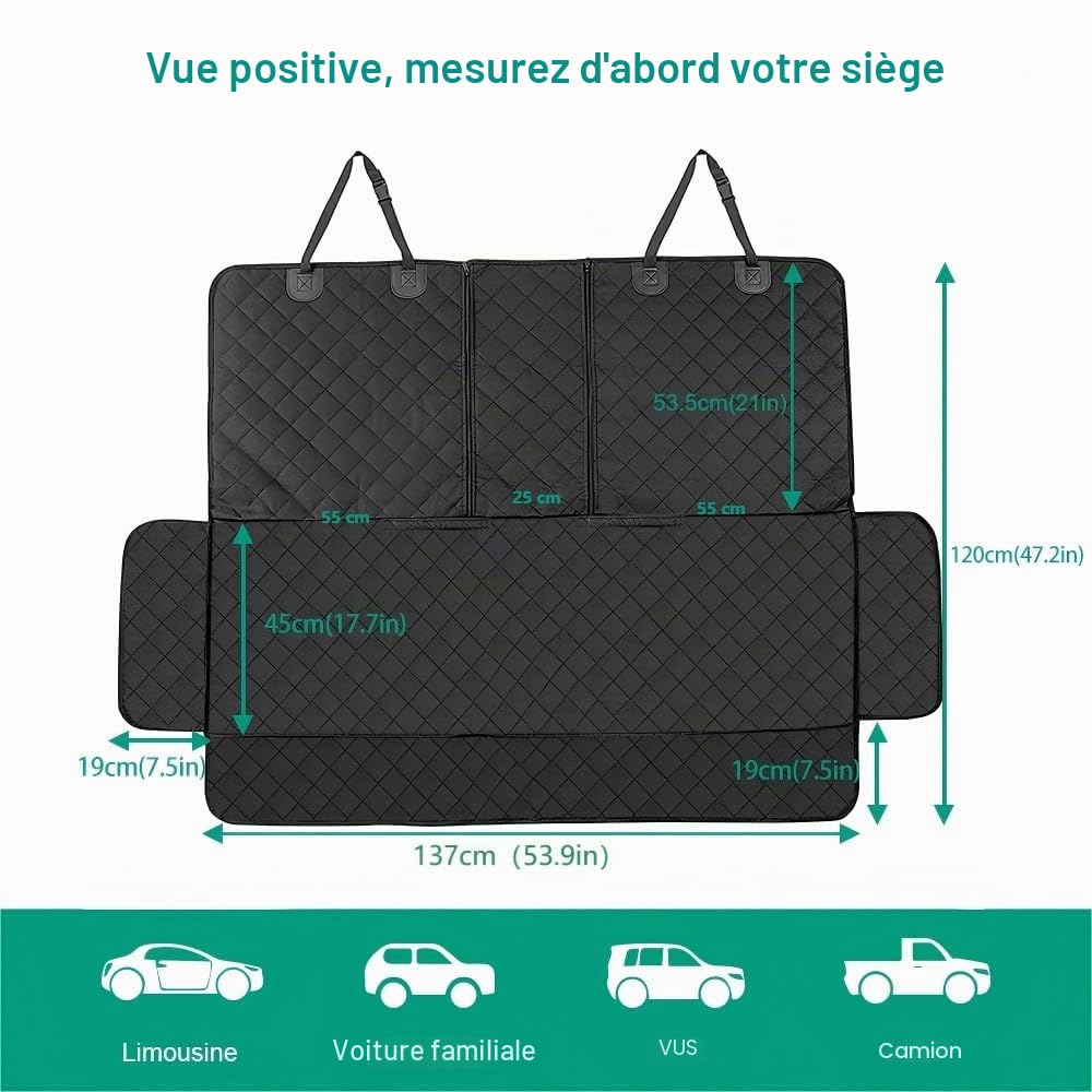 ANOSOSPECIAL Housse Protection Voiture Chien pour Siège Arrière,Imperméable Protège des Rayures Taille Universelle,Enfant, Animal de Compagnie SUV