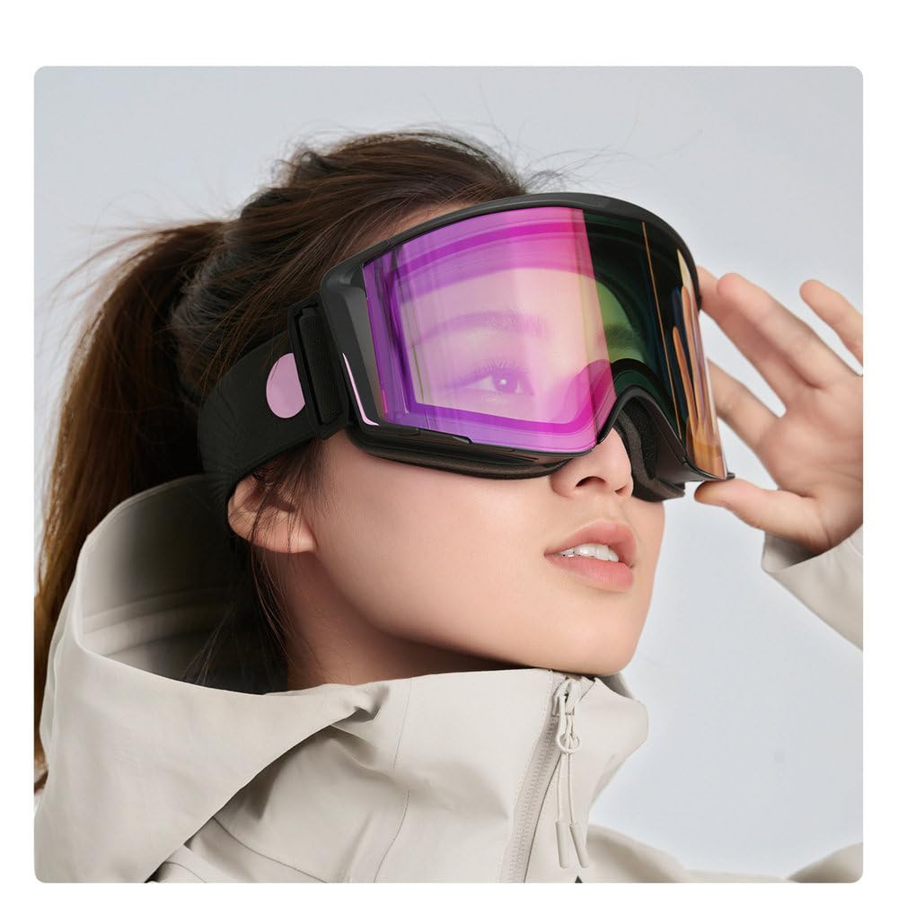 Masques de ski photochromiques haute définition élégants pour hommes et femmes, antibuée, coupe-vent, respirants, protection UV400