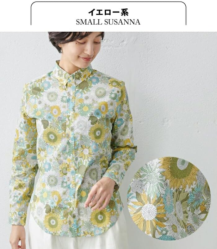 Amazon.co.jp: [TOKYOBASIC] リバティ ブラウス 長袖 花柄シャツ
