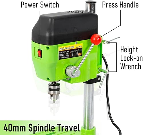 Miniatura 5 de Mini soporte de prensa de taladro de banco, banco de trabajo de taladro portátil de 480 W, herramienta de reparación de perforación de metal DIY,