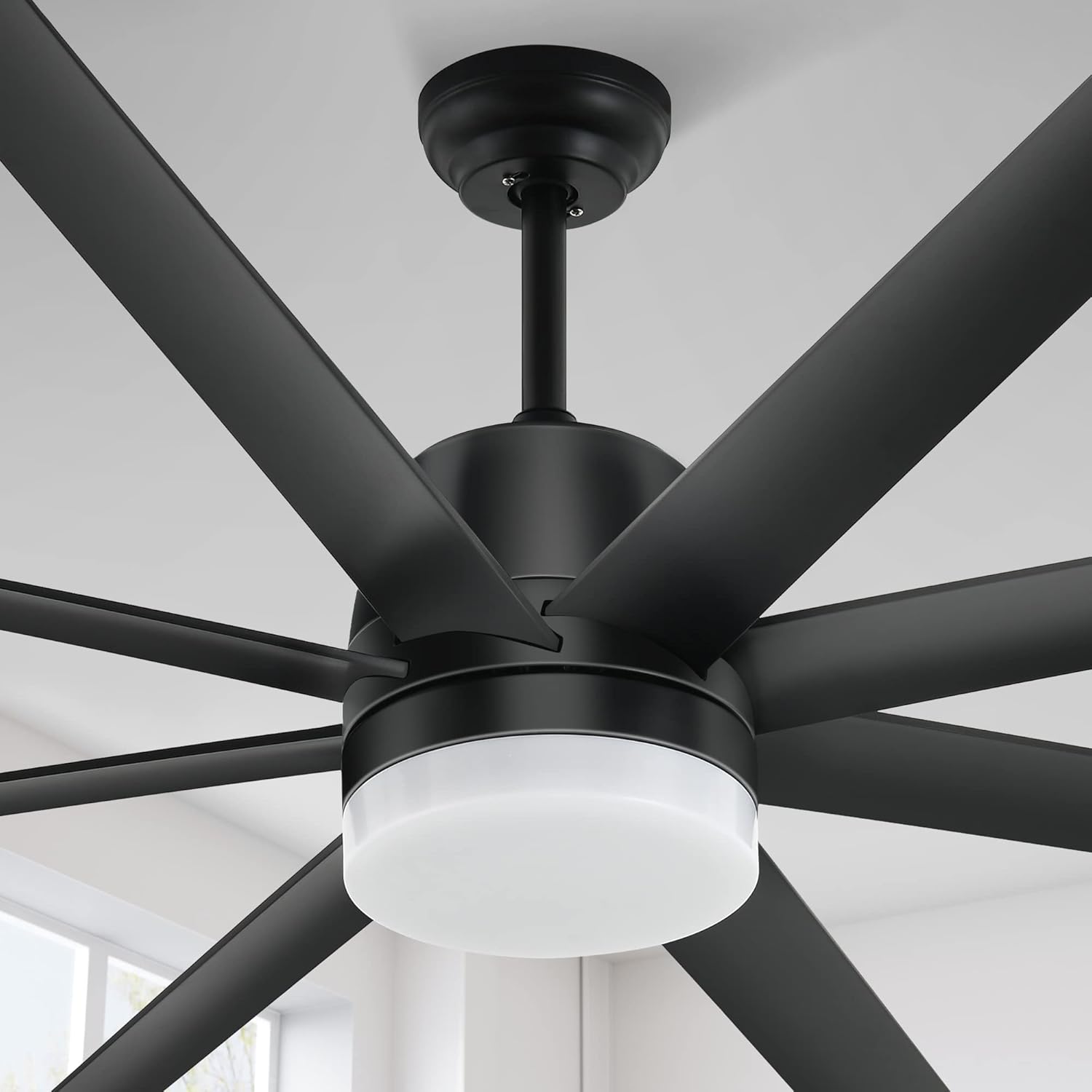 YITAHOME Black Ceiling Fans 60 Inch with Lights and Remote, Modern Fan for Indoor Outdoor with Quiet Reversible 6 Speeds Motor, Dimmable LED 3 Color, Memory Function for Bedroom Living Room Patio