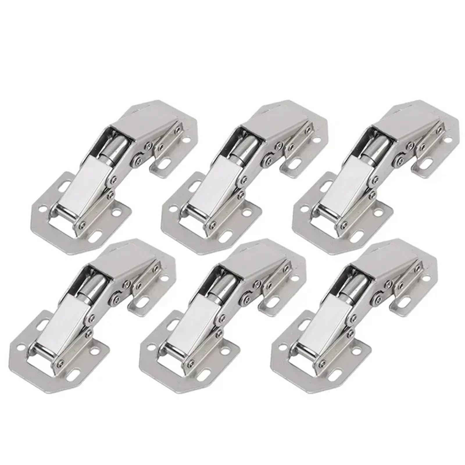 Ehfqpjybbo 6Pcs Stainless Steel Cabinet Hinges 90 Degree No-Drilling Hole Cupboard Door Hinges 2-12Pcs(6Pcs)