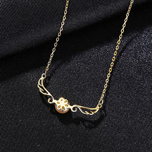 Collier pendentif perles d'eau douce pour femmes avec ailes en argent de mariage