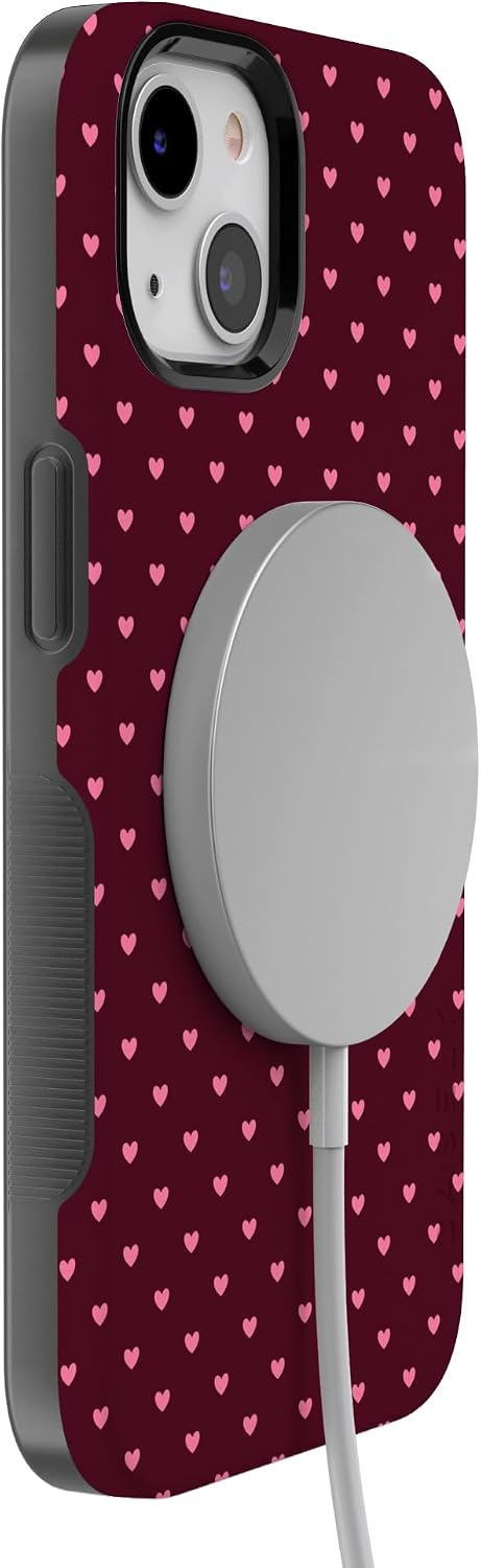 Casely iPhone 13 Case | Heart Noir | Tiny Hearts | Bold Protective Design | MagSafe Compatible Design
