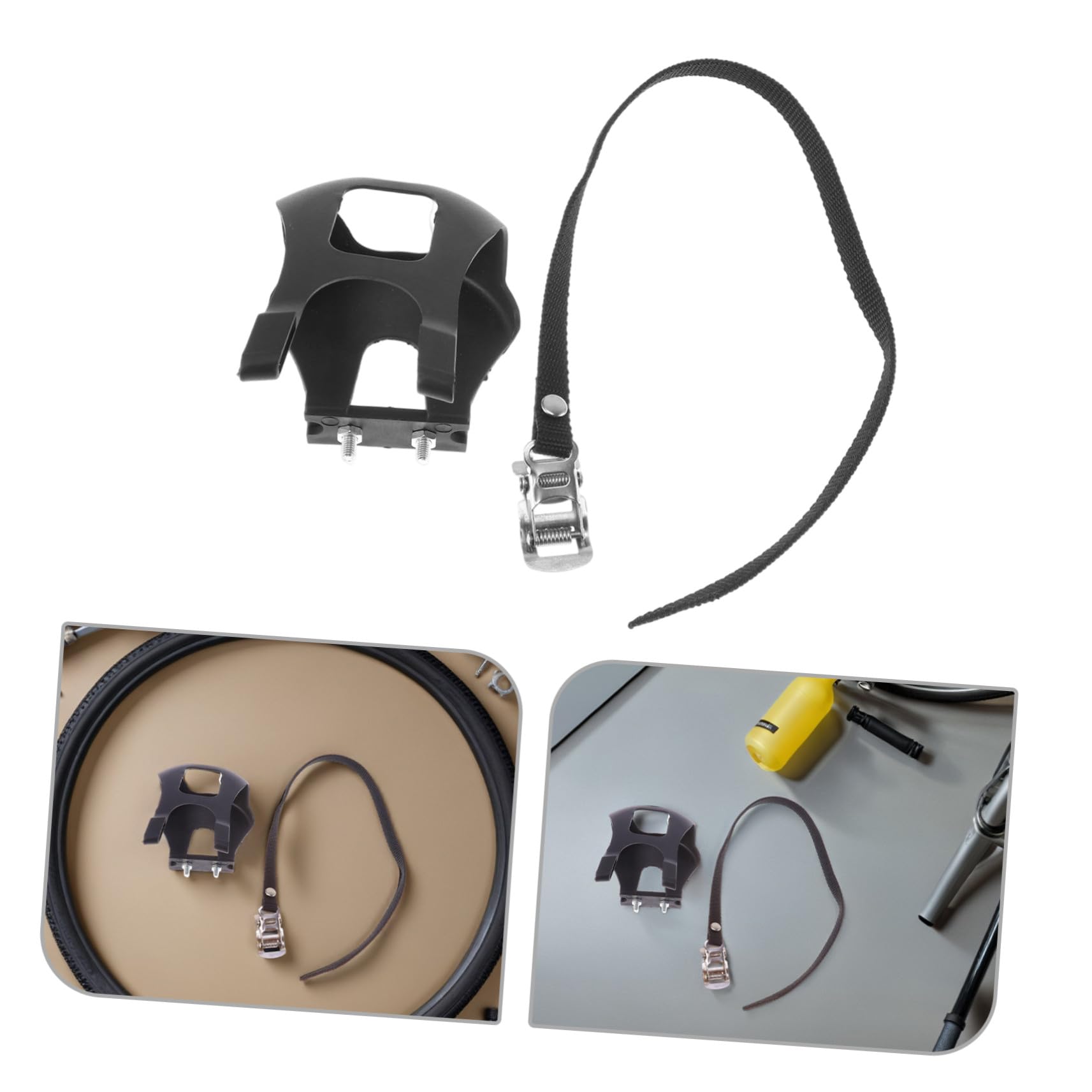 Happyyami 6 Pezzi Cinghie Regolabili per Pedali Bici con Clip per Dita Antiscivolo e Resistenti Intemperie Accessori Sicuri per Pedali Mountain Bike