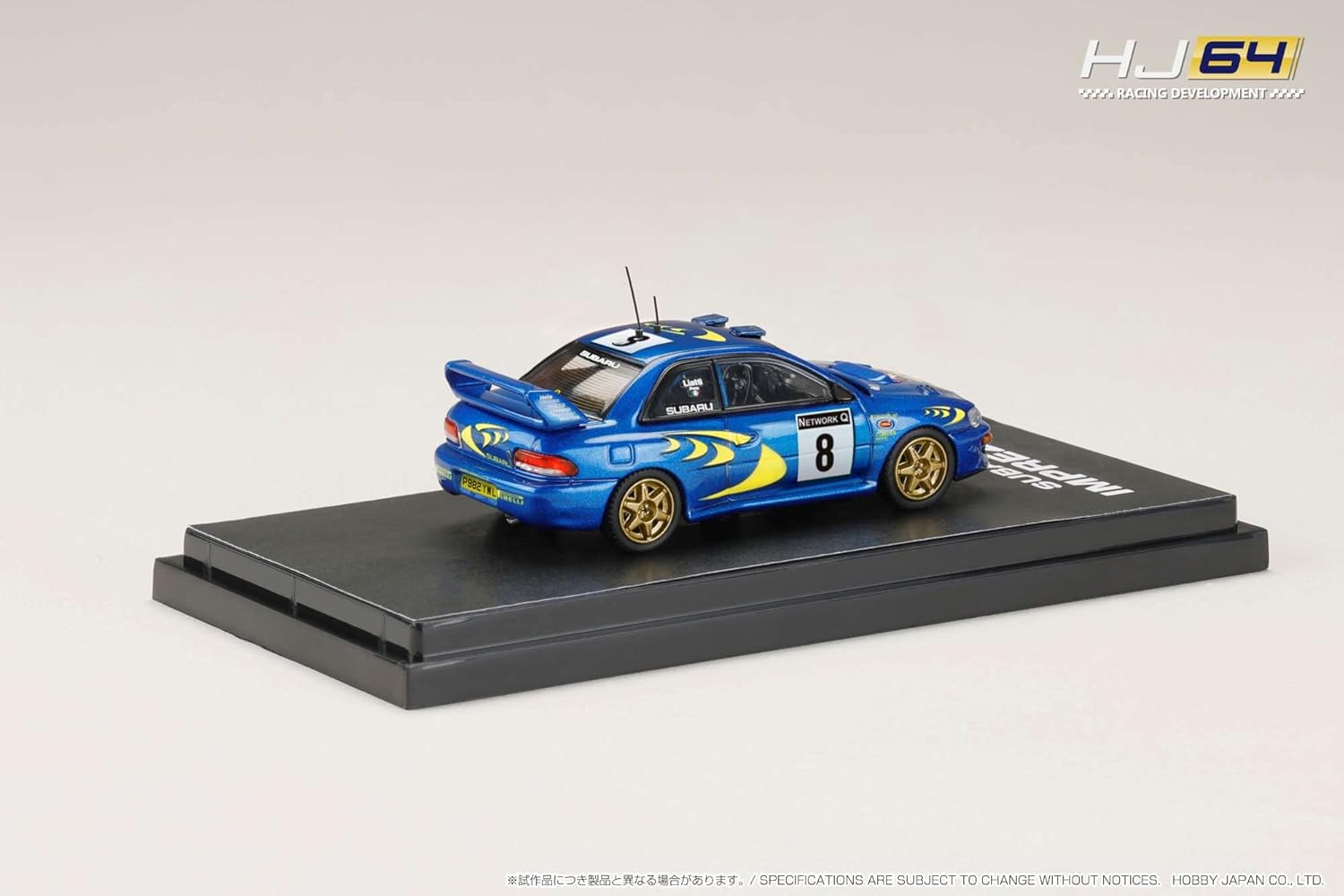 Hobby JAPAN 1/64 Subaru Impreza WRC 1997#8 (RAC RALLY) Die-cast Car Blue