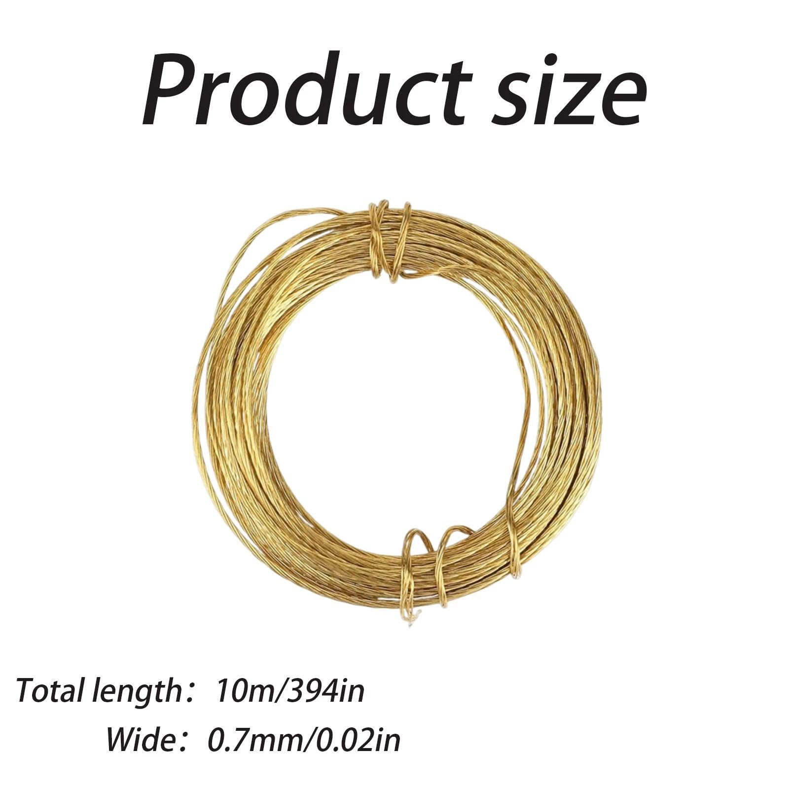 Dinghaole 2Pcs 10m Brass Painting Hanging Line (0.7mm) - Heavy-Duty Woven Metal Durable Painting Line for Framing Artwork, and Canvas - Image 2