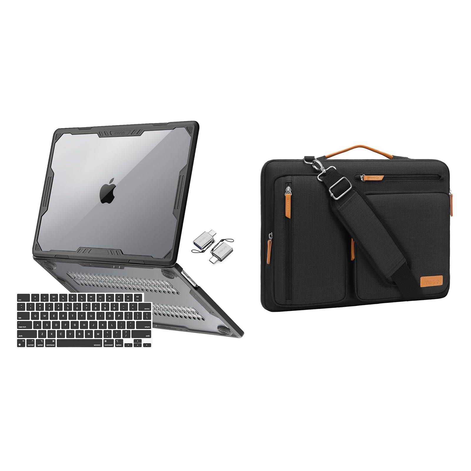 MOSISO Compatible with MacBook Air 15 inch Case 2023 A2941 M2, Symmetric Geometric Heavy Duty Plastic Hard Shell with TPU Bumper&360 Protective Shoulder Bag with 4 Zipper Pockets, Black