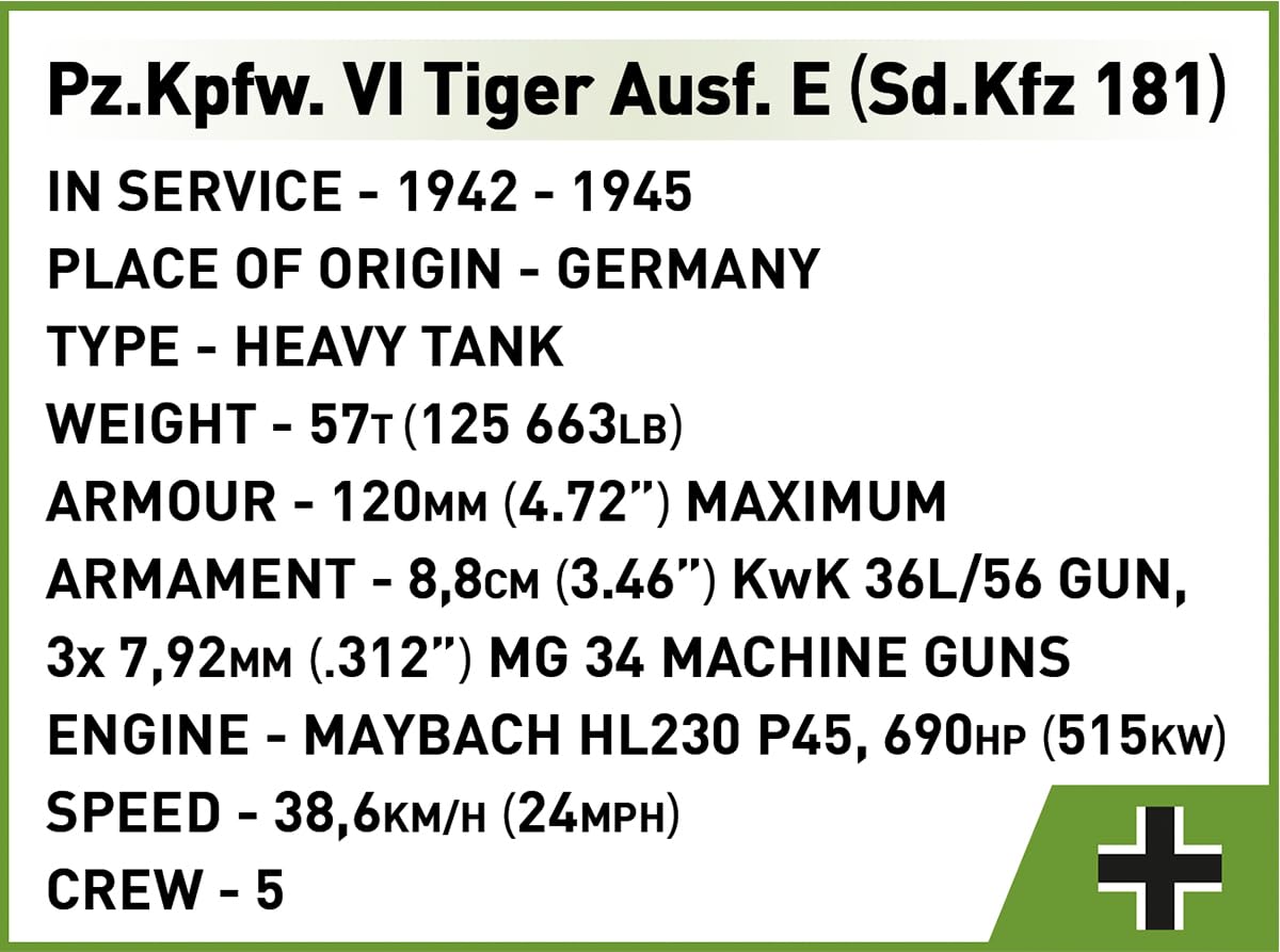 COBI - Colección histórica - Pzkpfw Vi Tiger Ausf E