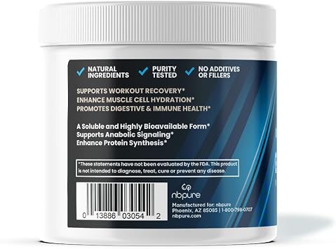 nbpure Performance Glutamine+: PepFormTM Glutamine Peptides Non-GMO Muscle Recovery & Gut Health Leaky Gut, Immune Support