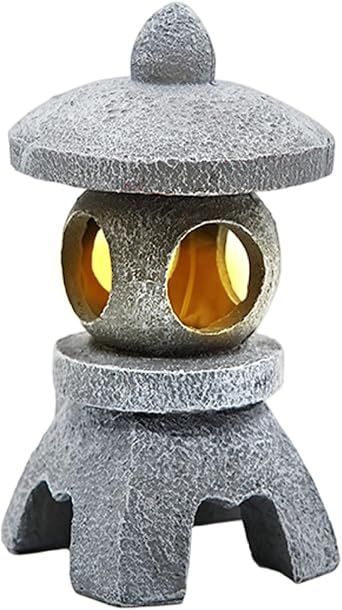 Japanese Pagoda Statues, Waterproof Solar Pagoda Lantern, 5.1x5.3x10.2 inch Decorative Japanese Stone Lantern for Garden Yard Lawn Balcony, Patio, Porch