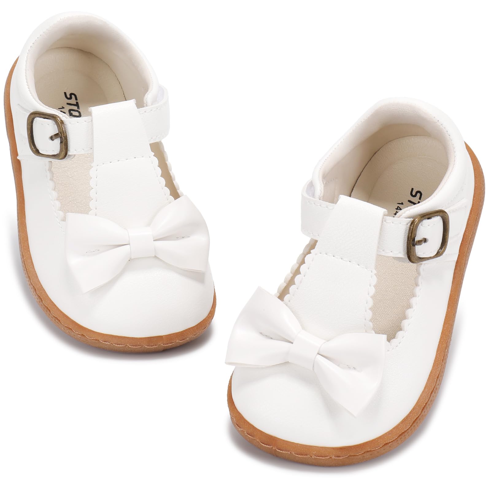 STQ KIDS Toddler Dress Shoes Girls Wide Toe Box Mary Jane Flats