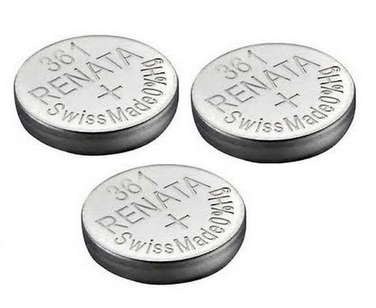 Renata Single Watch Battery Swiss Made 361 or SR721SW or AG11 1.55V (3 Batteries, 361 or SR 721 SW)