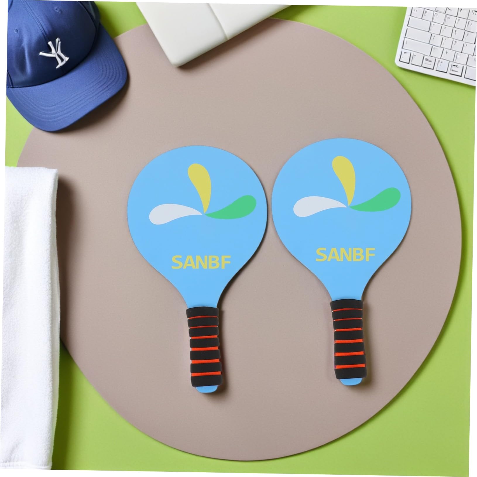 Abaodam Badminton Kit Adulti con Racchette Spesse e Palline Racket Multifunzionale per Beach Paddle Ball e Giochi Leggeri all in Spiaggia Giardino e