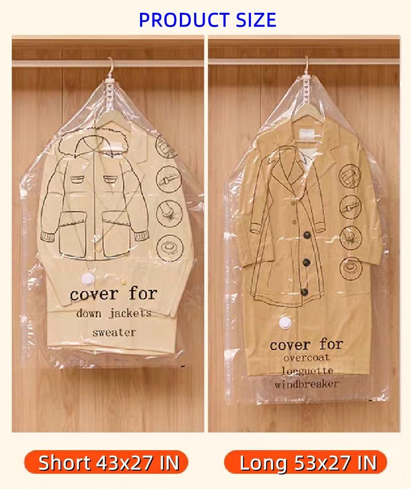 Miniatura 3 de Bolsas colgantes de almacenamiento al vacío, paquete de 6 bolsas de sellado al vacío que ahorran espacio, jumbo y grande, para ropa de temporada