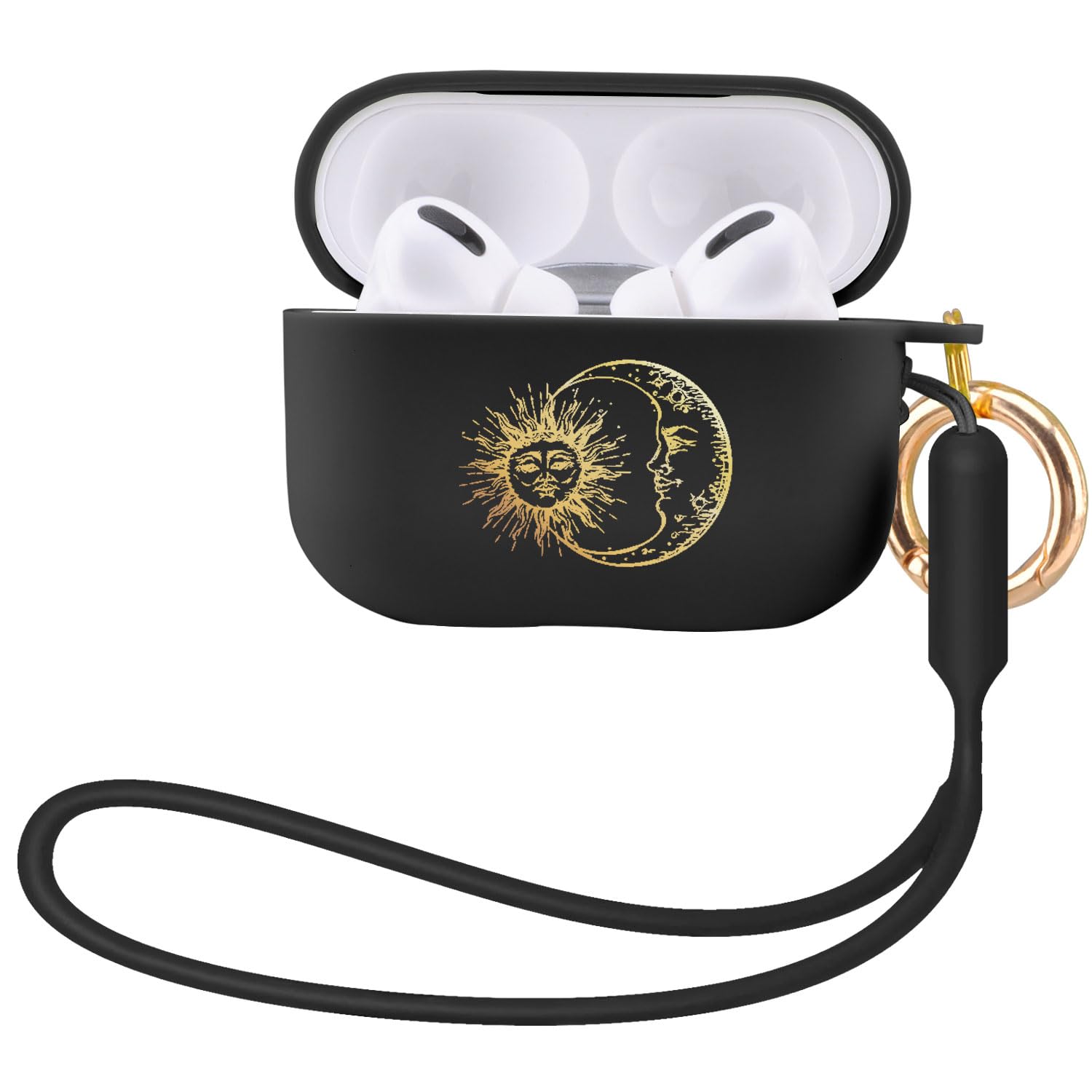 Protection AirPods Pro 2 coque antichoc motif soleil lune