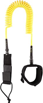 Surf SUP Board Leash,10ft 7mm TPU Coiled Stand Up Paddle Board and Surfboard Leashes,Padded Ankle Strap Leg Rope,with Double Stainless Steel Swivels and Triple Rail Saver,for All Water Sport Surfboard
