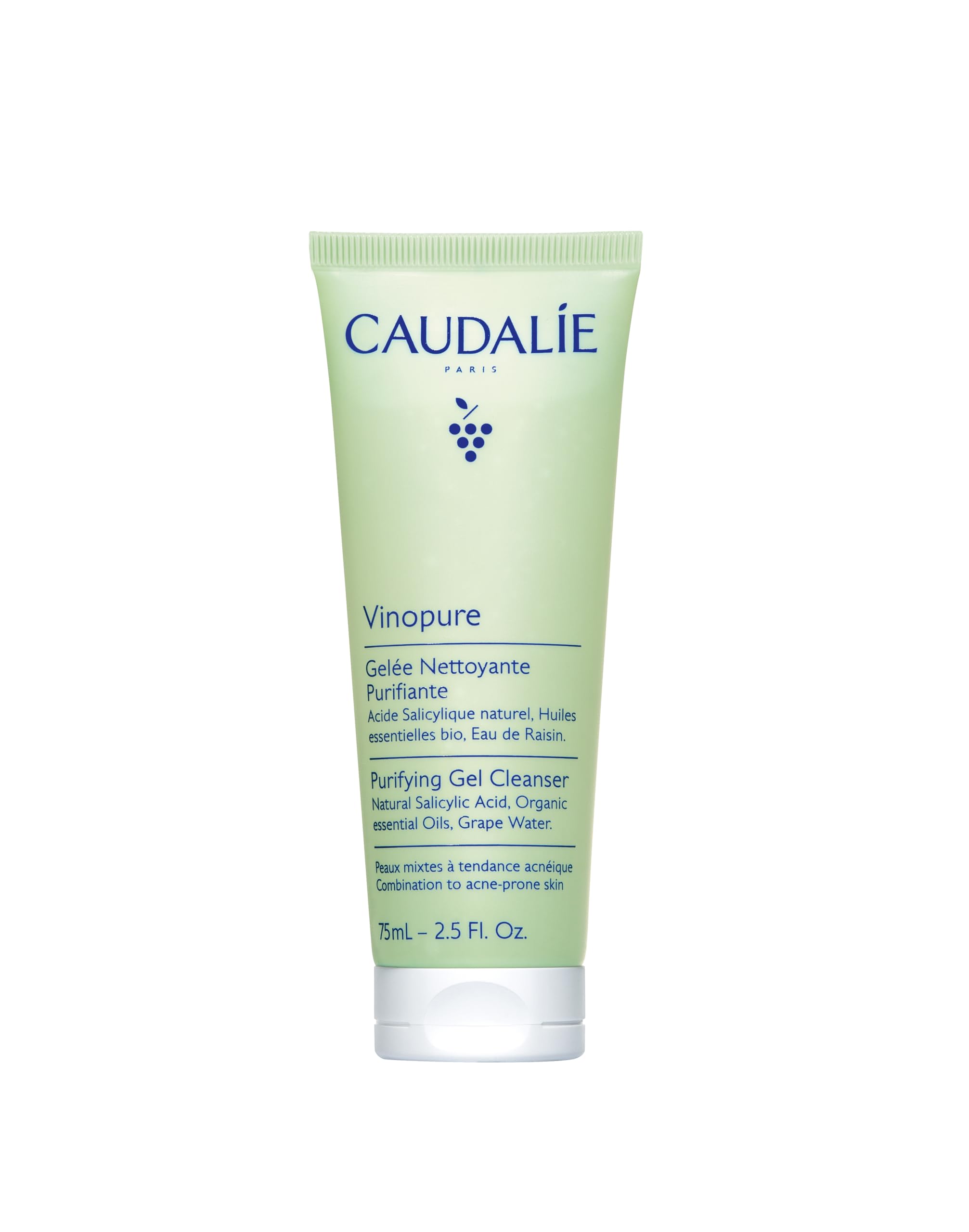 Caudalie Vinopure Purifying Gel Cleanser with Salicylic Acid, Acne, 75ml