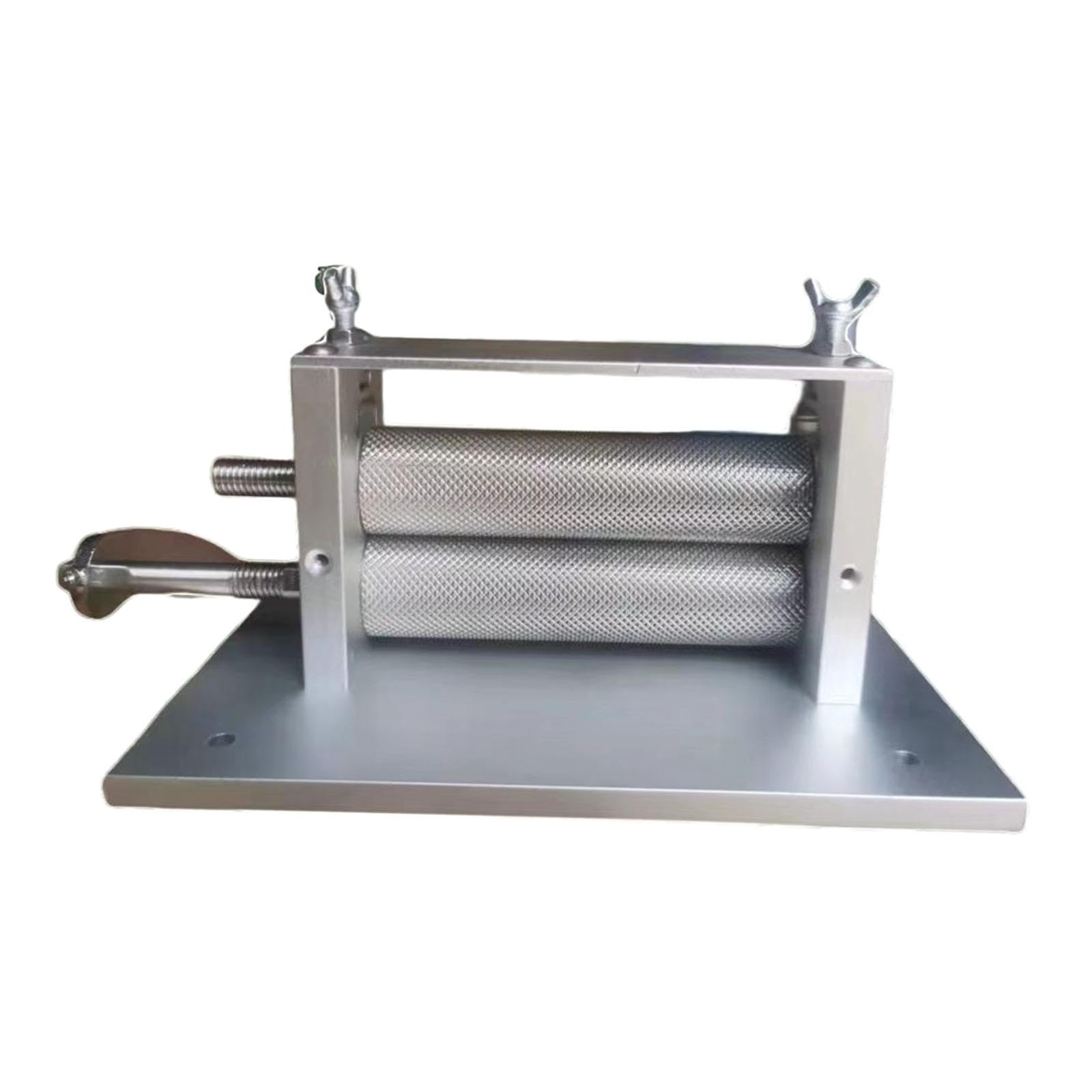 Photo 1 of IEUDNS Dried Squid Embossing Machine, Practical Hand Crank Manual Embossing Rolling Machine for Pastry Dried Squid Dried Sea Food, 26.5cmx31cmx15cm, Silver