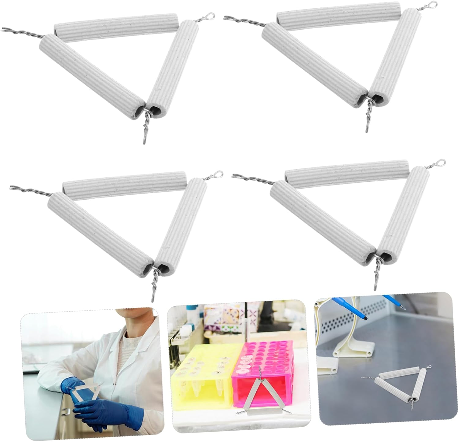 Yardwe 6pcs Ceramic Triangle Crucible Rack Support for Lab Experiments Essential Laboratory Tool for Heating and Melting Procedures