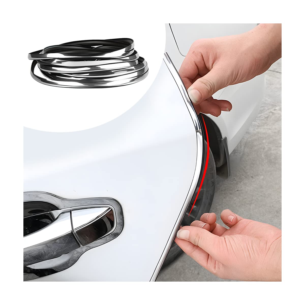 Blilo Car Door Edge Guards, 16Ft U Shape Door Edge Trim, Rubber Molding Auto Door Edge Seal Protector, Anti-Collision Vehicle Protection Accessories Universal for SUV, Truck, Van (Silver)