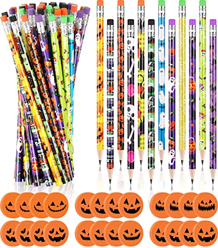 Set de 48 lápices y borradores Halloween Yexiya miniatura 1