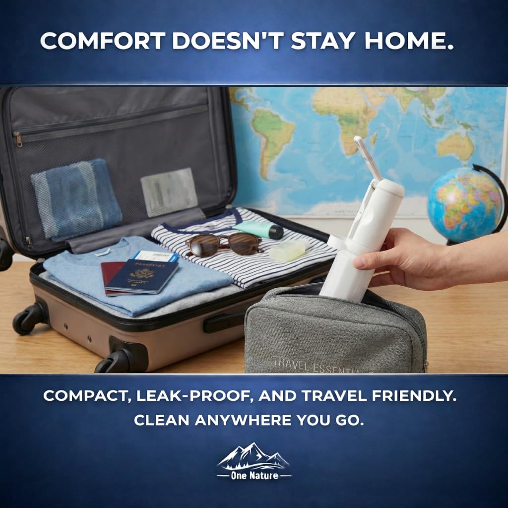 Travel Bidet Portable Bidet Sprayer for Travel ONE NATURE 500mL IPX6 Waterproof Electric High Pressure Handheld Bidet Sprayer — view 6