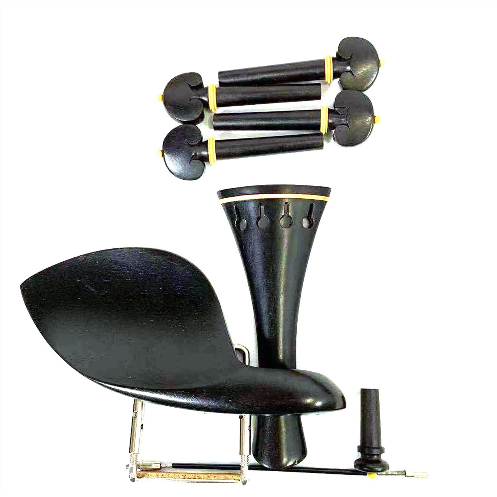 Partes violín 1 Juego De Accesorios De Ébano para Violín 4/4, Clavija con Bola De Boj, Pieza Trasera para Barbilla
