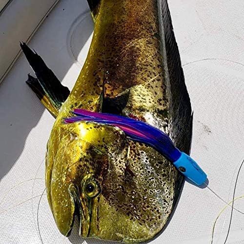 Miniatura 5 de Lobo Lures #55 Typhoon Blue Rainbow Soft Head Teaser 15 pulgadas Marlin & Bigeye Trolling Señuelo fabricado en los Estados Unidos (sin aparejar)