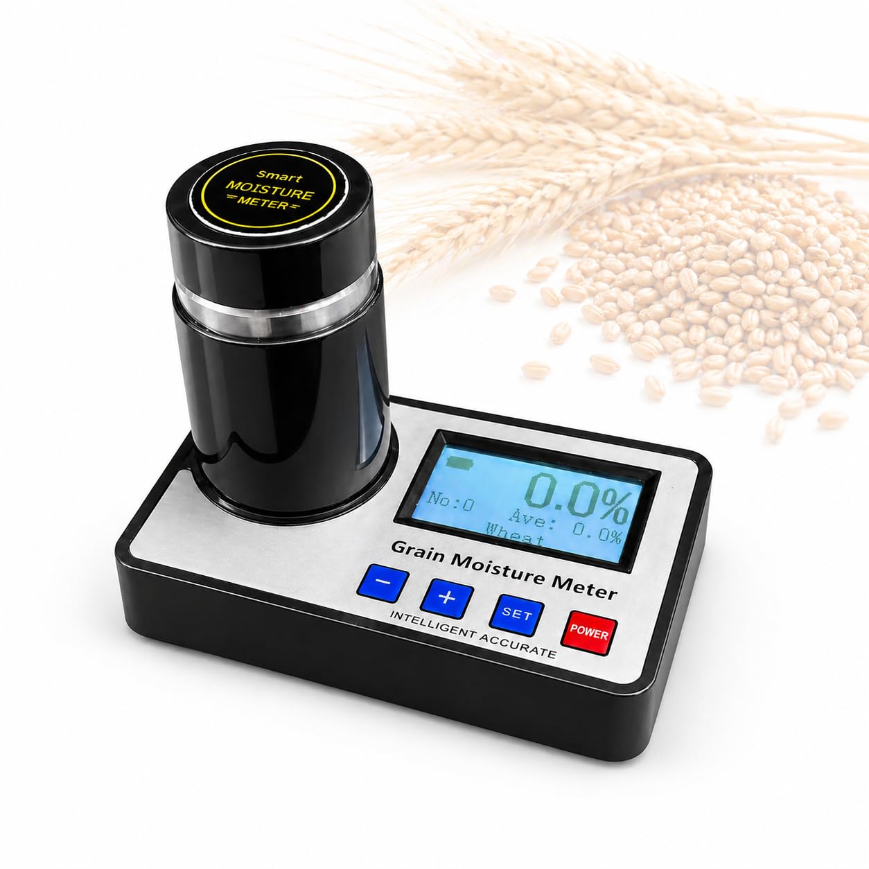 Precyzyjny tester wilgotności ziarna, miernik wilgotności ziaren kawy z kompensacją temperatury, zakres pomiarowy 8~30%, duży wyświetlacz LCD, 0,5% do kawy, nasion, zbóż, pszenicy