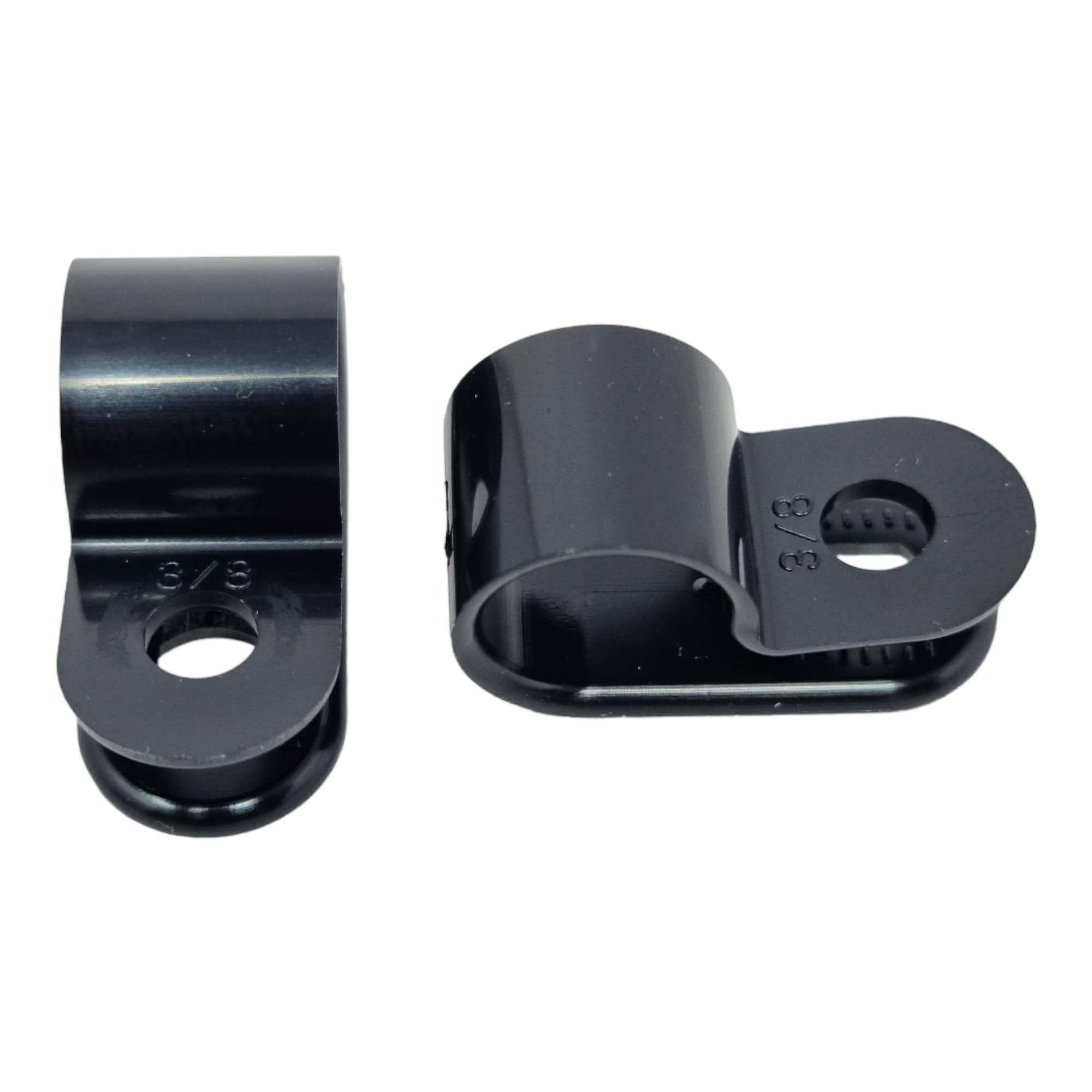Generic 100 Pack Black Nylon P-Clips, Plastic Cable Clips, 3/8" Diameter