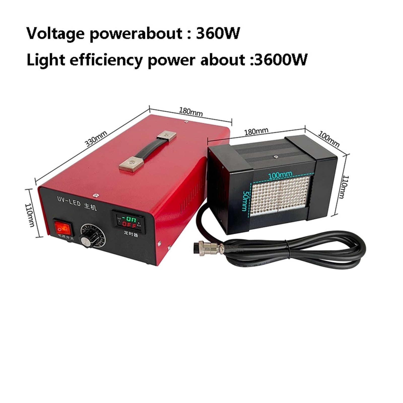 Lampa utwardzająca UV, Moduł lampy UV LED z regulacją mocy 3600 W do drukarki płaskiej DIY Tusz do suchego lakieru Utwardzanie kleju 365nm 395nm 405nm Wentylator Fajne światła