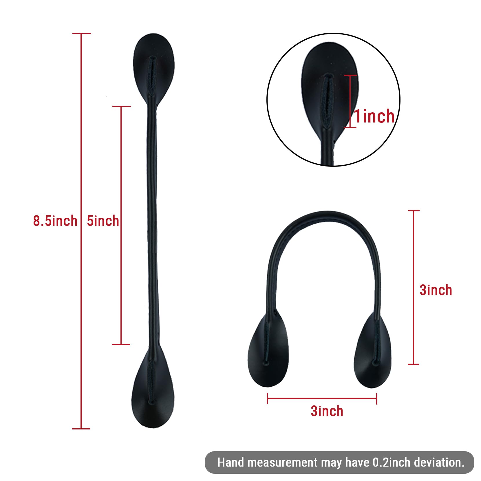 KUNN Genuine Leather Strips 4 Pcs Replacement for Medieval Button End Suspenders,Black