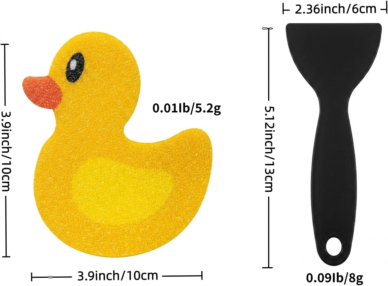 6 Pack Non Slip Bathtub Stickers, Cute Yellow Duck