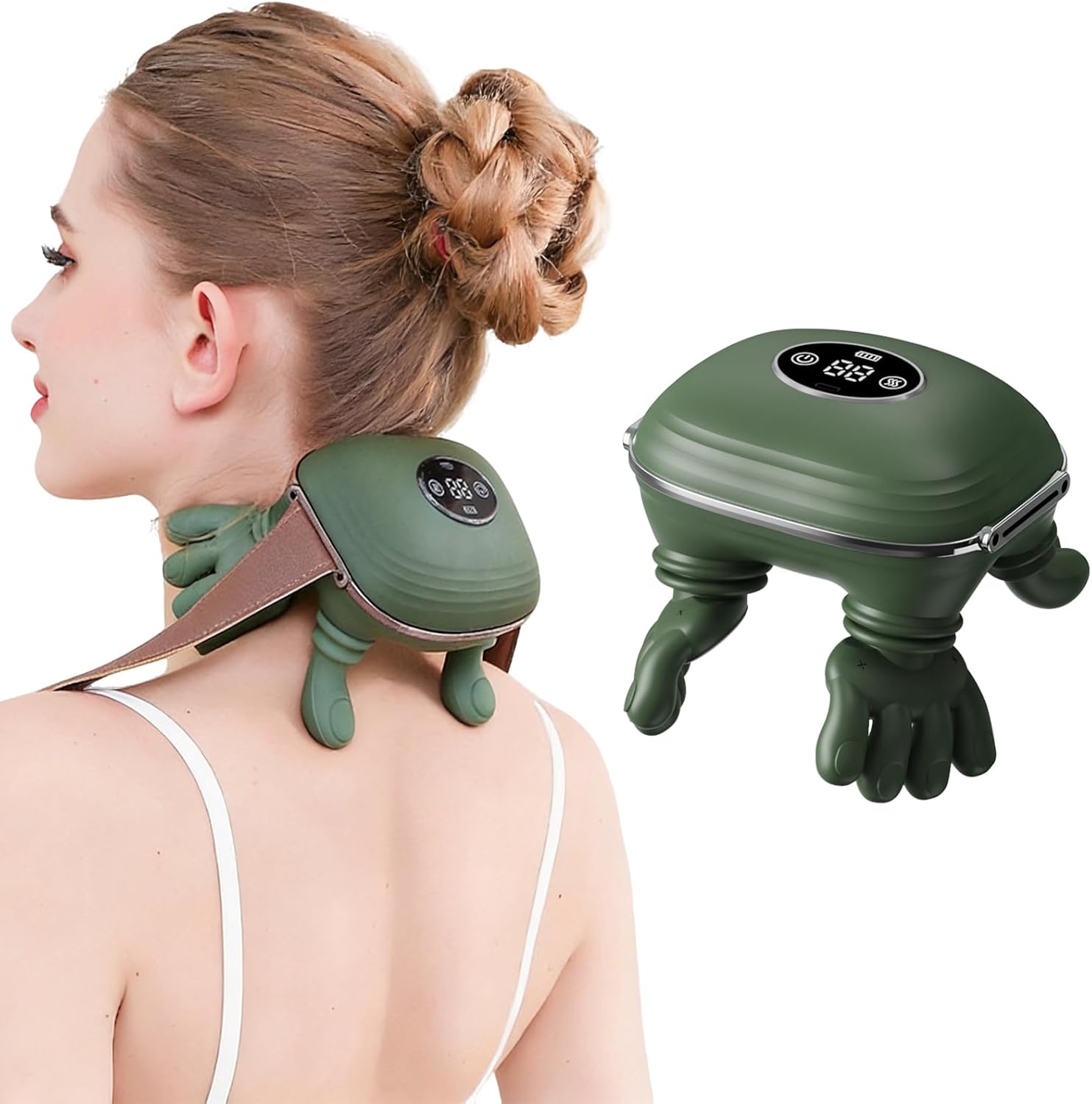 Neck Massager with Heat, Shiatsu Neck and Back Massager, Bionic Heated Massager Tools, Neck Pain Relief Muscle Tension, The Best Gift for Mom and Dad