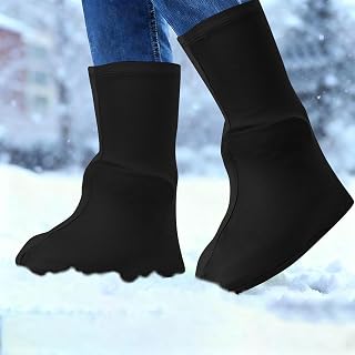 Reusable Waterproof Shoe for Adults & Kids,Anti-Slip High Top Shoe Covers Durable,Snow Boots Galoshes Overshoes for Outdoor Camping, Cycling & Winter Activities