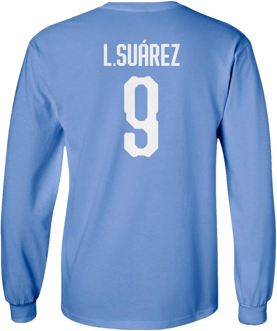National Soccer 2021 Uruguay #9 Luis Suarez South American Cup Long Sleeve T-Shirt