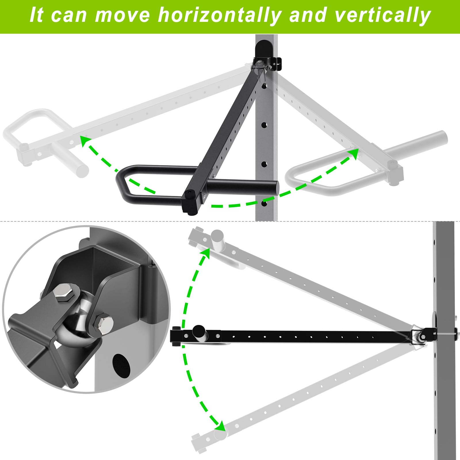 SELEWARE Brazo Ajustable Pesado, Adecuado para Marco de Potencia de 3" x 3" con Agujeros de 5/8" o 1"