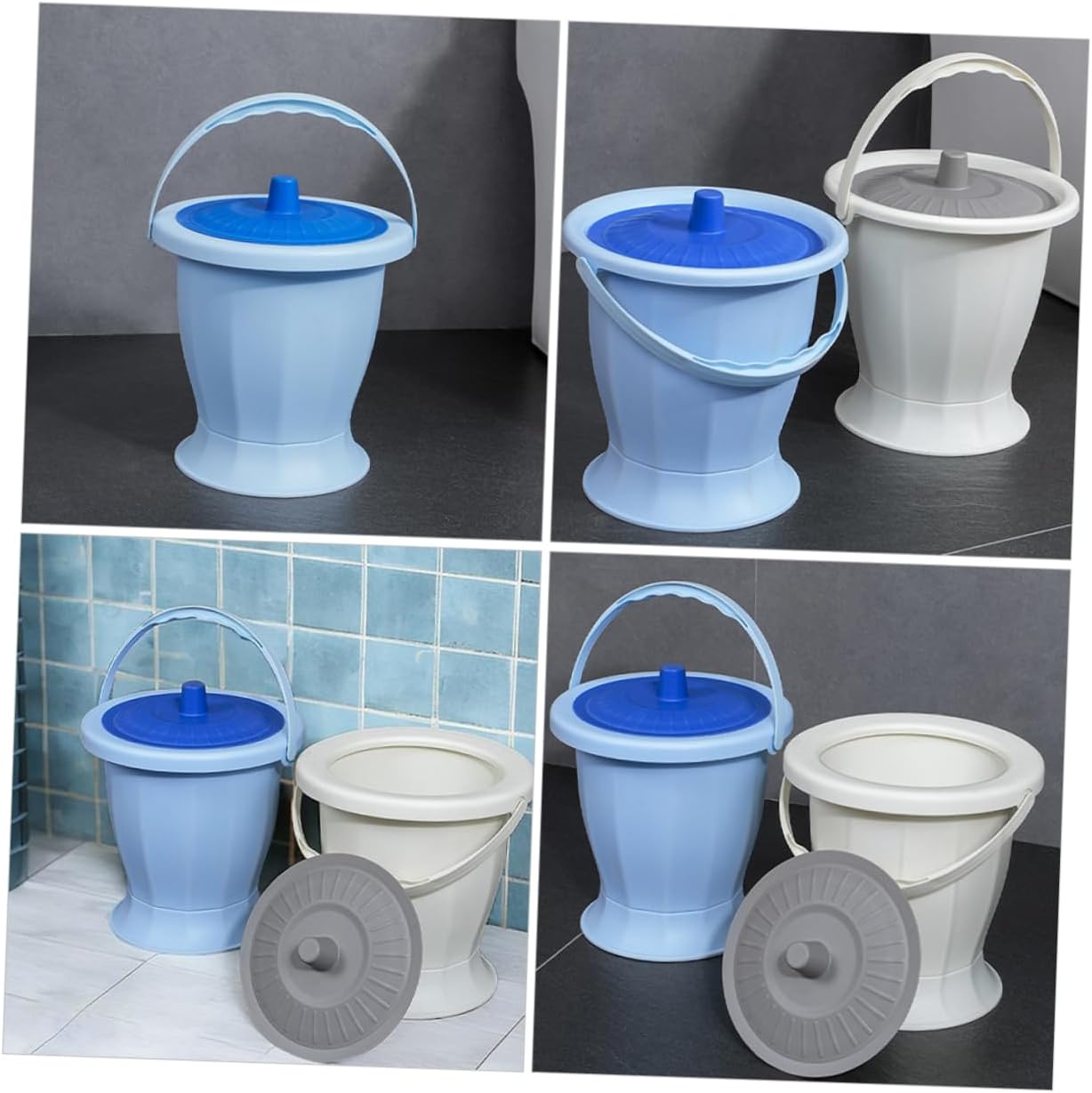 Portable Urine Bucket Lid Handheld Chamber Pot for Adults and Boys and Girls Convenient Travel Toilet for Camping and Home Use Plastic Spittoon for Bedroom and Outdoor