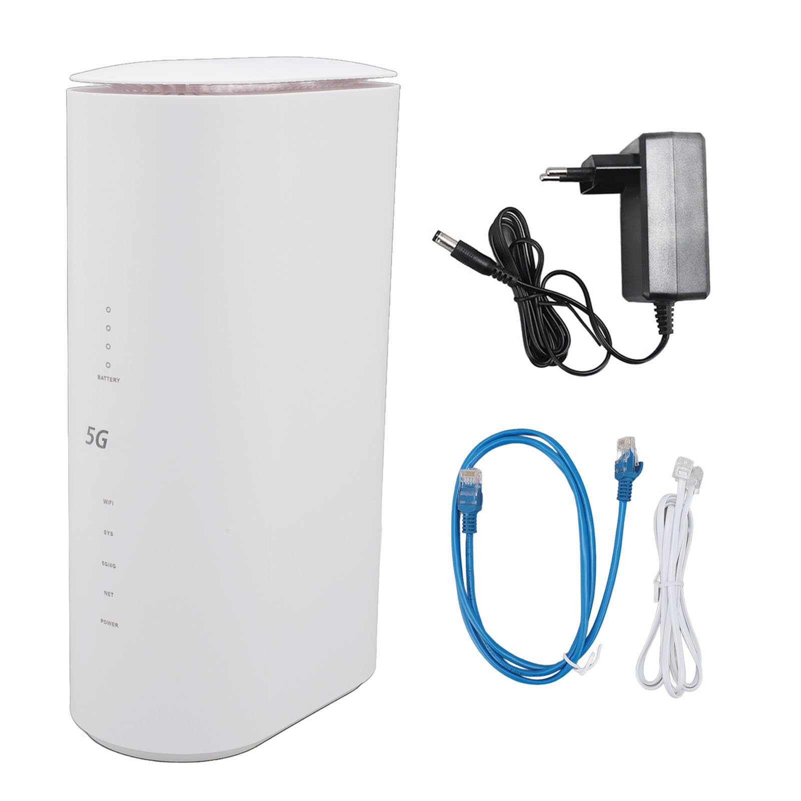 Topiky Router Scheda SIM 5G CPE, Router WiFi 6, Modem 5G Dual Band 2.4G 5.8G con Slot per Scheda SIM Router Gigabit Ethernet con 8 Antenne Ad Alto Guadagno 4x4 Mimo (EU)