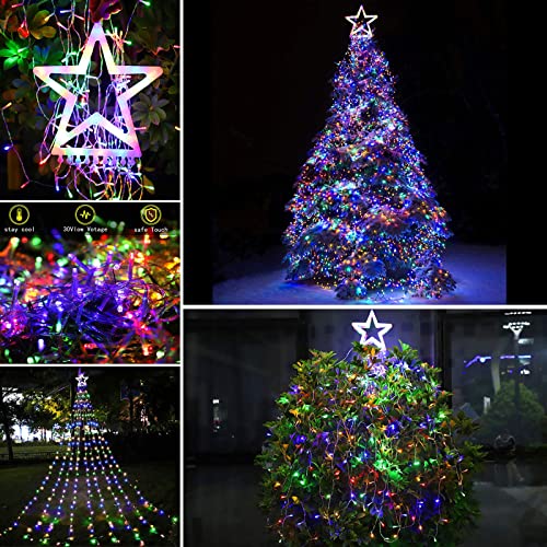 (New) FUNIAO Christmas Lights, Outdoor Christmas Decorations, 320 LED Waterfall String Lights, 8 Light Modes Chrsitmas Lights with 12 (New) FUNIAO Christmas Lights, Outdoor Christmas Decorations, 320 LED Waterfall String Lights, 8 Light Modes Chrsitmas Lights with 12