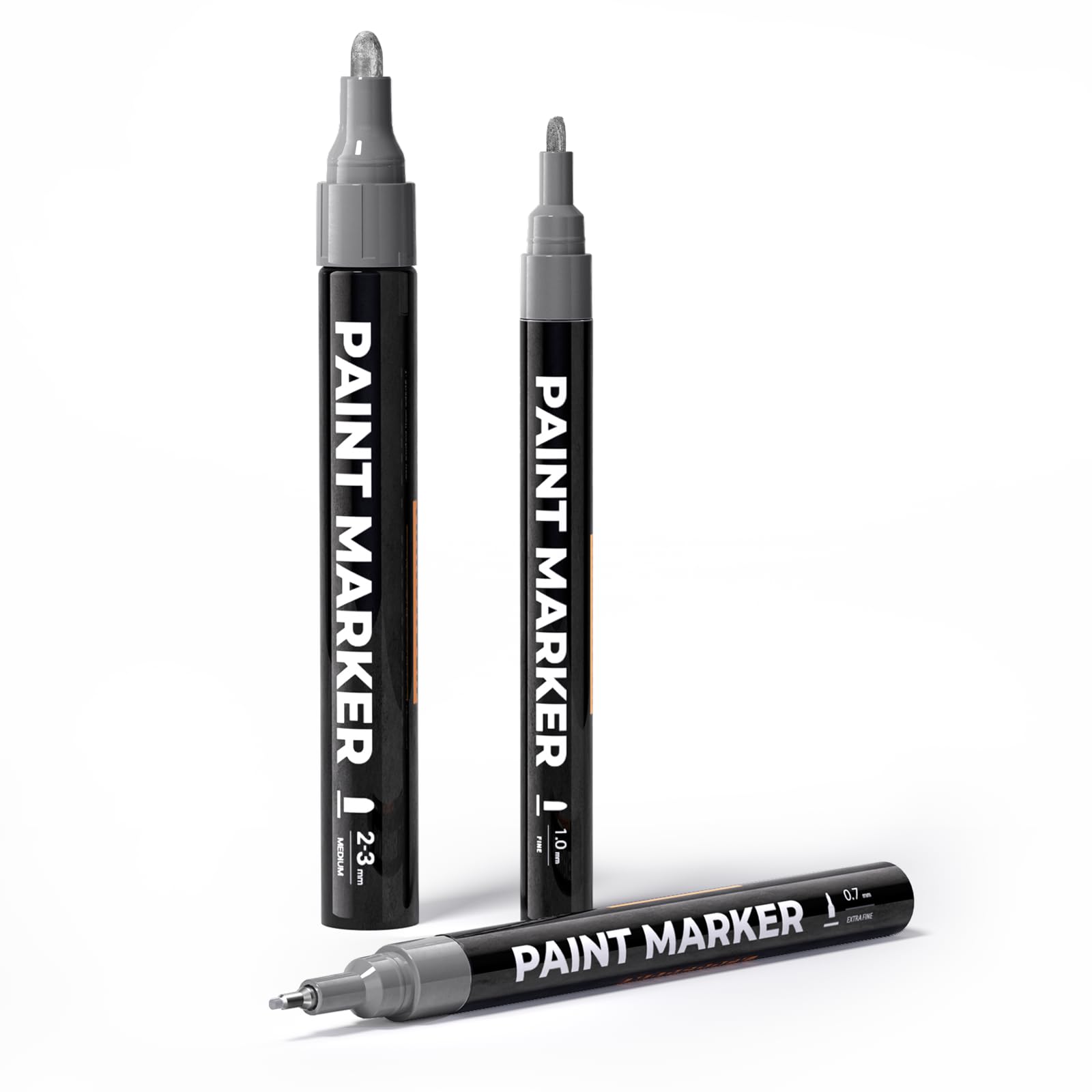 Marsrock Silver Paint Pens, 3 Pack Metallic Paint Markers with 3 Tip Sizes